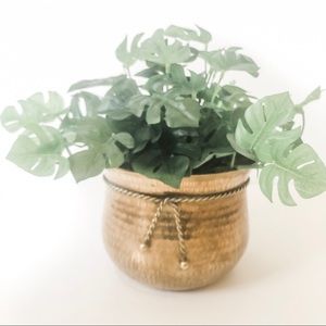 Vintage Brass Rope Tie Planter